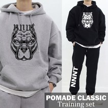 남녀공용 겨울 양기모 오버핏 후드티셔츠 조거 트레이닝세트 M ~ 4XL