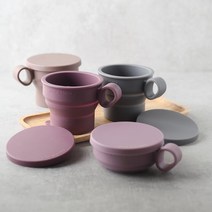 살림일기 접이식 실리콘 컵, 실리콘컵-버건디핑크
