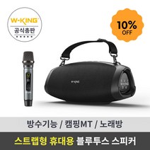 휴대용 블루투스 스피커 (마이크 포함) 더블유킹 W-KING MT Box D10 스트랩형, MT Box D10스피커+무선마이크