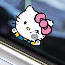 키티 캐릭터 차량스티커 인테리어스티커 소품스티커, 상품8)키티 초보운전 안전거리 알림 스티커