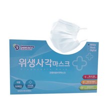 건영크린텍 위생 사각 덴탈마스크, 50개입, 1개, 화이트