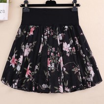 치마코디 플라워 A라인스커트 H라인롱 플리츠스커트 새틴 페미닌 쉬폰 미니 스커트 꽃치마 파란색 주름