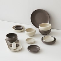 메이 2인/4인/6인 신혼 혼수 그릇 도자기 식기 홈 세트(집들이 선물 한식기 쓰임), 2인 14p, 크림&코코아