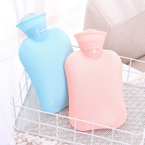 온수 보온 실리콘 물주머니 핫팩 손난로, 스카이 500ML