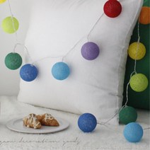 아기방 무드등 LED 안전 코튼볼조명 인디언텐트조명, 칼라혼합