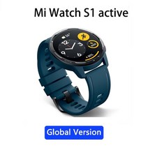 샤오미 워치 S1 액티브 글로벌 버전 스마트워치 AMOLED 디스플레이 5ATM 방수 심박수 블루투스 응답 전화 오리지널 워치, S1 Active Blue GL