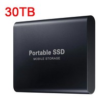고속 M.2 SSD 500GB 1TB 2TB 4TB 휴대용 8TB 외장 솔리드 스테이트 -C USB3.1 노트북 PS4 용 모바일 하드 드라이브, [20] 30TB Black