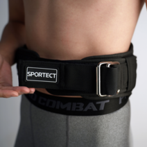 스포텍트 이중 가압 리프팅 벨트 허리 보호대 밴드 복대 헬스 역도 M L XL, 블랙