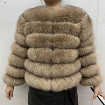 100% 천연 모피 자켓 리얼 코트 여성용 겨울 내츄럴 여우 럭셔리 패션 50cm 숏 2022