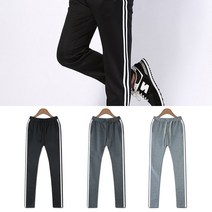 남자 체육복 홈웨어 밴딩 옆 두줄 세미 트레이닝팬츠 바지 운동복 통 남성