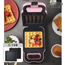 와플메이커 에버튼 샌드위치메이커 분리형 간식제조기 와플기 크로플 토스트 호떡, 에버튼와플메이커_핑크