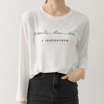 블링데이 [1+1무배 국내제작] 레터링 라운드 긴팔 여성 봄 기본 이너 티셔츠