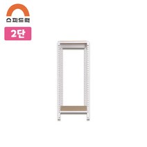 WRQ751211스피드랙 무볼트 조립식 앵글 선반 500x400x750 2단, 화이트/12mm 강화 MDF 보드