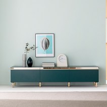 비니 1800 모듈 TV거실장 원룸 서랍 티비다이 낮은 선반 골드 장식장, 딥그린