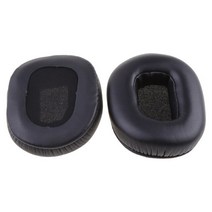 Razer 7.1 헤드셋용 소프트 폼 이어 쿠션 커버 및 헤드 밴드 패드 교체 가죽, [02] Black earmuffs