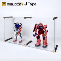 아크릴 레고 건담 피규어 장식장 진열장 투명케이스 보관케이스 엠블럭스페셜 J타입 1칸(앞/뒤덮개포함) 투명, 07.스페셜_J타입1층x1칸 1칸형(프리미엄검정+골드)