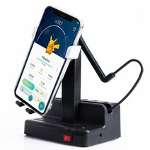 Ermorgen 포켓몬 고 휴대폰 만보기와 호환되는 자동 스텝 카운터 (너비 8.6cm 이하) 전기 버전 비자성 음소거 스테인리스 스틸 베어링 빠른 단계 적립- 화이트142881