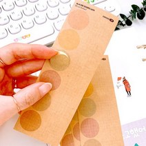 바보사랑 18x18mm 원형 크라프트지 스티커 4매.랄라예나