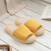 포그망 사계절 거실화 실내 린넨 슬리퍼 사무실 발편한 실내화, 옐로우(225-245mm) - 사계절거실화