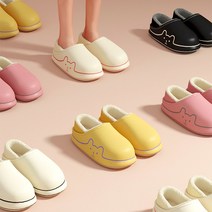 큐티레이디 겨울 여성 털 실내화 사무실 거실 슬리퍼, 260-265, 블랙