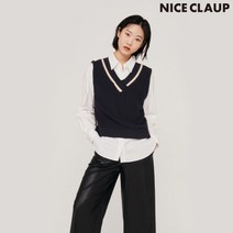 [나이스크랍] 나이스클랍(ADD) 니트 베스트 패치 블라우스 A214PWBA03