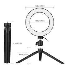 링라이트LED 링 라이트 6 인치 3200K-5500K 3 가지 조명 모드 라이브 셀파이용 미니 삼각대 볼 헤드 어댑, 01 Ring Light