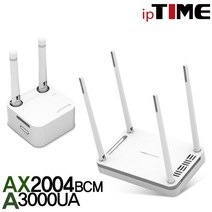 ipTIME AX2004BCM 기가비트 유무선 와이파이 공유기 듀얼밴드 Wifi AX1500, AX2004BCM +A3000UA (무선랜카드 패키지)