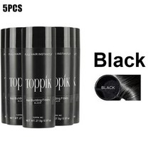 흑채 탈모 헤어라인 정수리 새치커버 Toppik-모발 섬유 다크 브라운 블랙 케라틴 스프레이 모발 성장 파우더 가발 재성장 남자 여자 헤어 3/4/5 개, [03] 5PCS Black