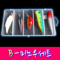 미노우 5종 세트 배스 쏘가리 농어 싱킹 루어소품세트, B-미노우 5종세트