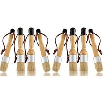 초크 및 왁스 브러시 플랫 라운드 페인트 강모 포함 다용도 (4 개), 8PCS