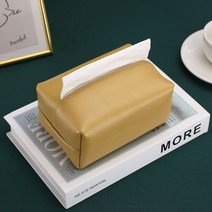 퓨어 컬러 마카롱 티슈 케이스 가죽 냅킨 수납 가방 크리에이티브 레스토랑 종이 뽑기 자동차 인스 소프트, 옐로우/도톰핏