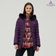 올리비아로렌 퍼 장식 퀄팅 구스 다운 VVCKDUWA211