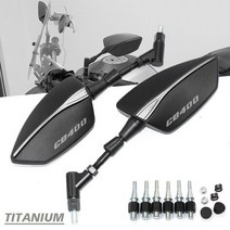 바이크 오토바이 부품 백미러 사이드 미러 액세서리 혼다 CB400 CB 400 용, [01] Titanium