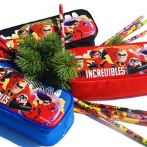 디즈니 마블 캐릭터 필통 모음 캐릭터필통 천필통 패브릭필통 겨울왕국 프린세스 공주 스파이더맨 어벤져스 공룡 필통, 047_인크레더블 사각필통 블랙, 1개