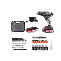 고출력 충전식 임팩 드릴 공구 세트 21V 무선 드라이버 리튬 이온 배터리 브러시리스 LED, 임팩 드릴 1.5Ah 배터리2 충전기1 세트