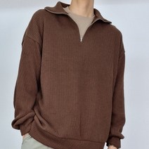 포고티 오버핏 반집업 텐셜 니트