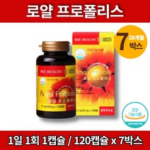 온가족 영국산 데일리 로얄 비 프로폴리스 플러스 앤 아연 포르폴리스 프로플로스 항산화 영양제 beepropolis 캡슐, 7박스