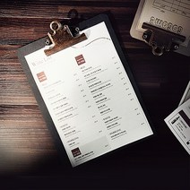 (무료마킹) 런메이크 고급 클립보드 메뉴판 10종, 원목클립보드_03.A4세로용(라이트그레이)