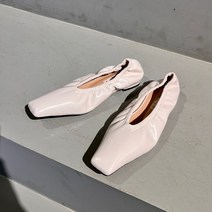 스퀘어플랫 컬러 여성 단화 밴딩플랫슈즈 1cm