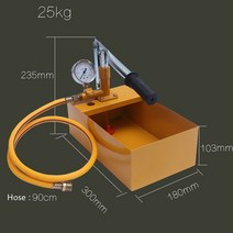 전동 드릴펌프 젠더 Hopopu 2.5MP 압력 테스트 펌프 수동 유압 기계 1.5m G1/2 "호스 25KG 수압 테스, 01 25kg Thickened