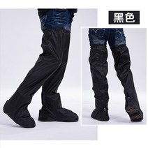 PVC 방수 무릎 길이 비 바지 남자 여자 야외 하이킹 캠핑 승마 방수 와타리 바지 다리 커버 신발 커버, [01] S, [02] Black