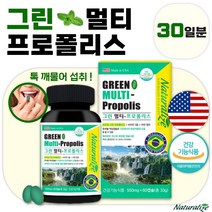 식약처 인증 브라질 그린 프로폴리스 츄어블 60캡슐 1개월분 . 미국 직수입 구강 입속 항균 항산화 면역 기능 항산화 세포보호 피부 눈 건강 에너지 활력 생성 뼈 건강, 1통