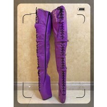 까치발 킬힐 폴댄스 플레져힐 이그조틱 퍼플 스트랩 가보시 통굽 부츠 포인 드랙퀸 발레 하이