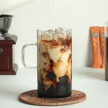 글라스 내열 유리컵 650ml 1p 캡슐커피잔 데일리머그 손잡이유리잔 투명유리잔, 유다 인크레마 유리컵_650ml (1p), 유다 본상품선택