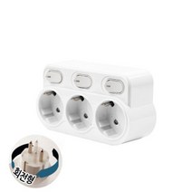 현대일렉트릭 국내 절전형 3구 회전 스위치 멀티탭, 1개