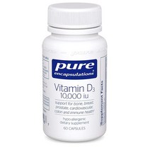 퓨어인캡슐레이션 비타민 D3 10000IU 캡슐 글루텐 프리 60개입 1개