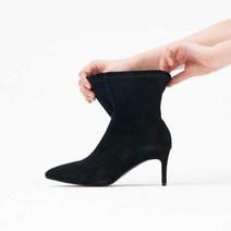 뾰족코 쿠션빵빵 가죽 삭스부츠 7cm