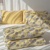 패드랑 가벼운 북유럽 극세사 정전기 방지 겨울 차렵 이불세트 베이지 옐로우