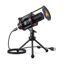 정품 MAONO 컴퓨터 마이크 올인원 USB 콘덴서 192kHz/24비트 금속 팝 필터 삼각대 줌 회의 팟캐스팅 스트리밍 YouTube 음성 해설 게임용 이득 손잡이