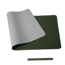감성갤러리 고급 양면 가죽 테스크매트 마우스 장패드 80cm*40cm, 그레이+딥그린
